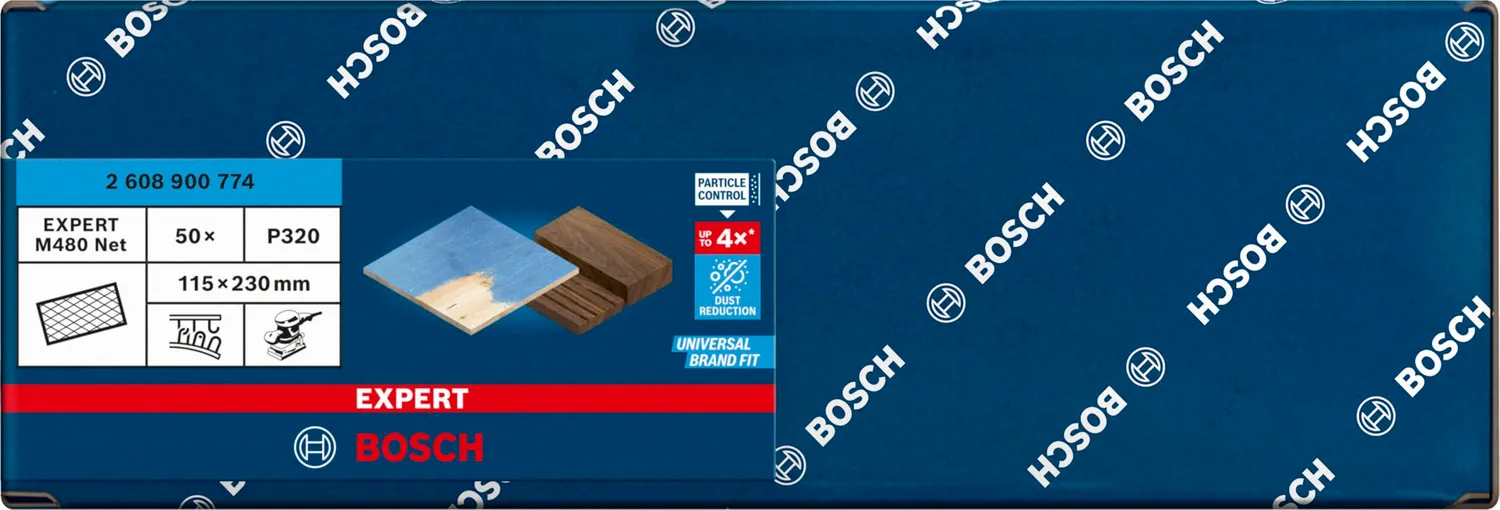 Bosch Expert M480 abrasivi a rete 50pz 115x230 grana 320