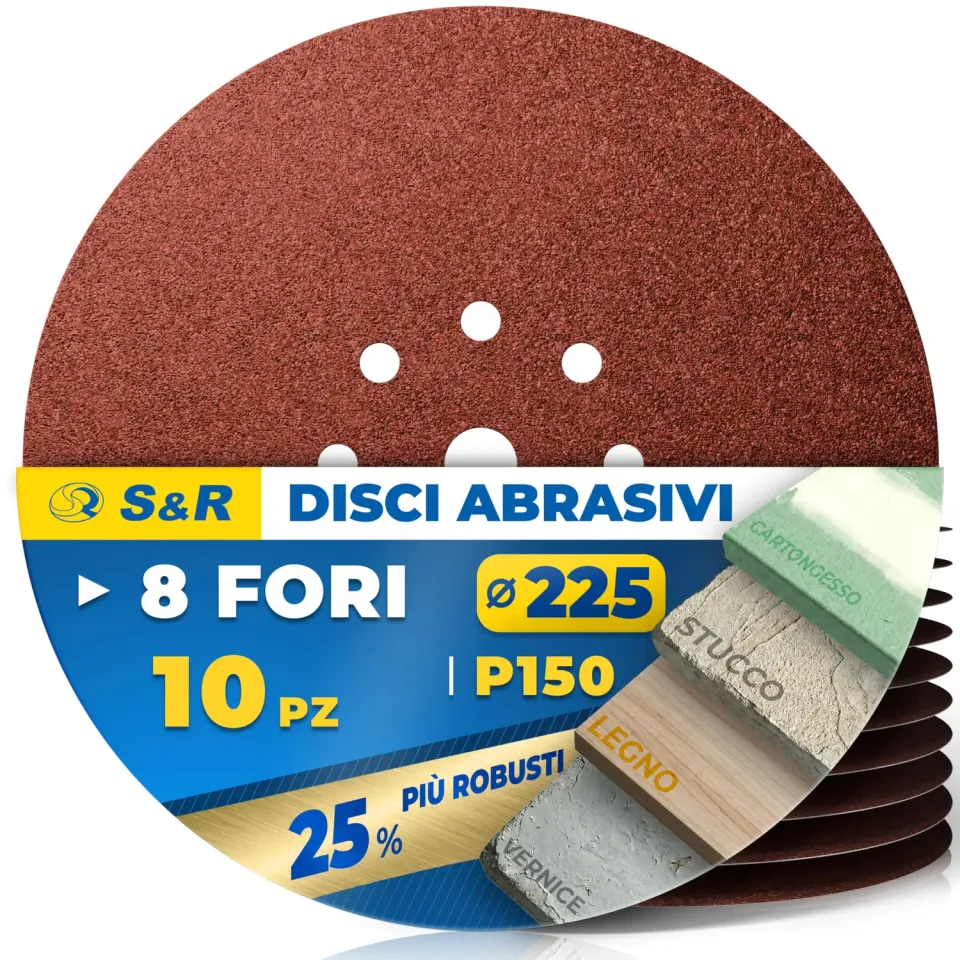 S&R Dischi Abrasivi 225 mm Grana 150 Giraffa 10pz