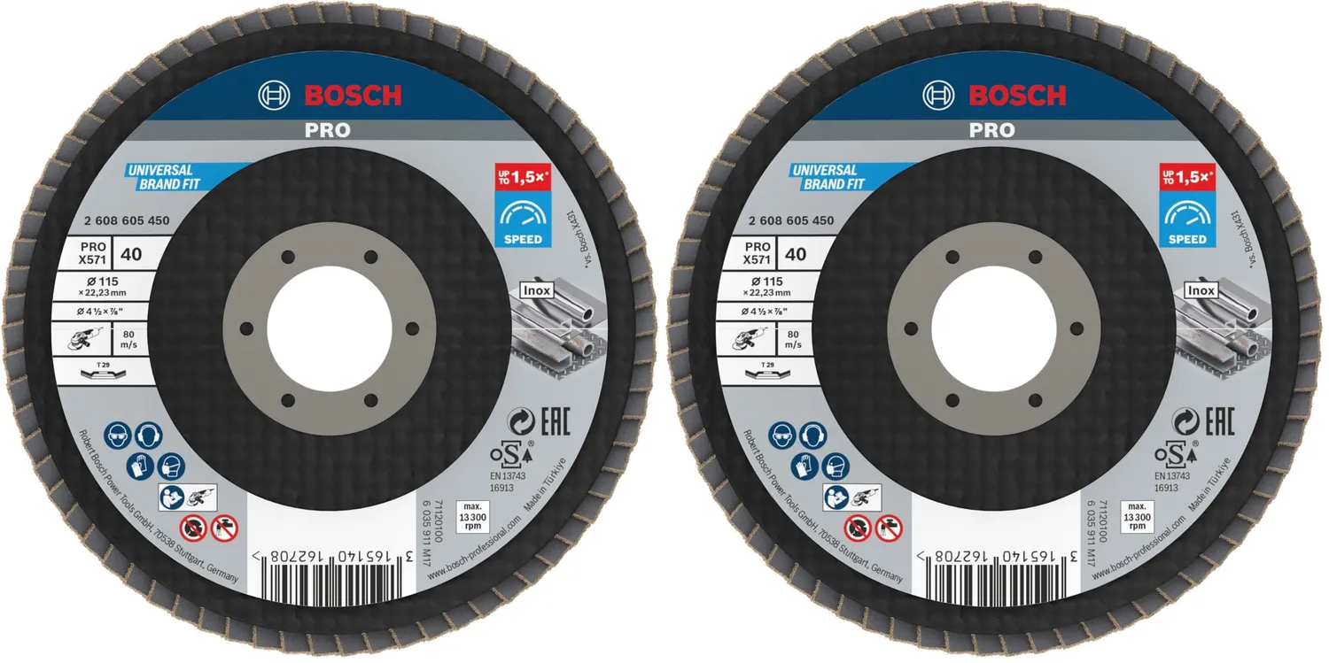 Bosch Expert PRO X571 disco lamellare 115 mm grana 40 metallo