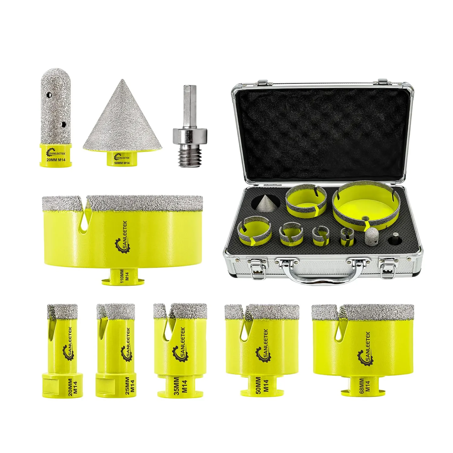 Sanleetek Set1 punte diamantate M14 11pz gres marmo smerigliatrice