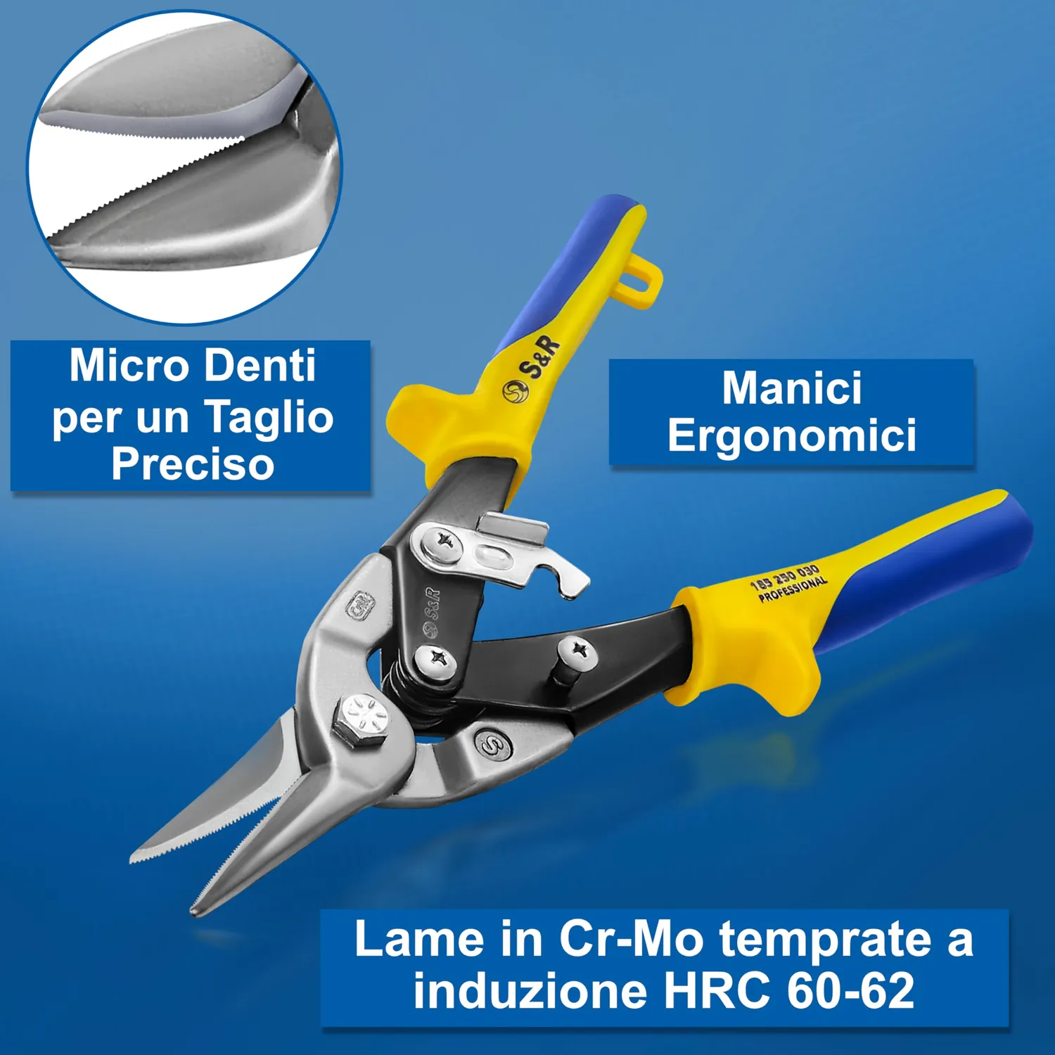S&R Cesoie Lamiera Taglio Dritto 250mm CrMo