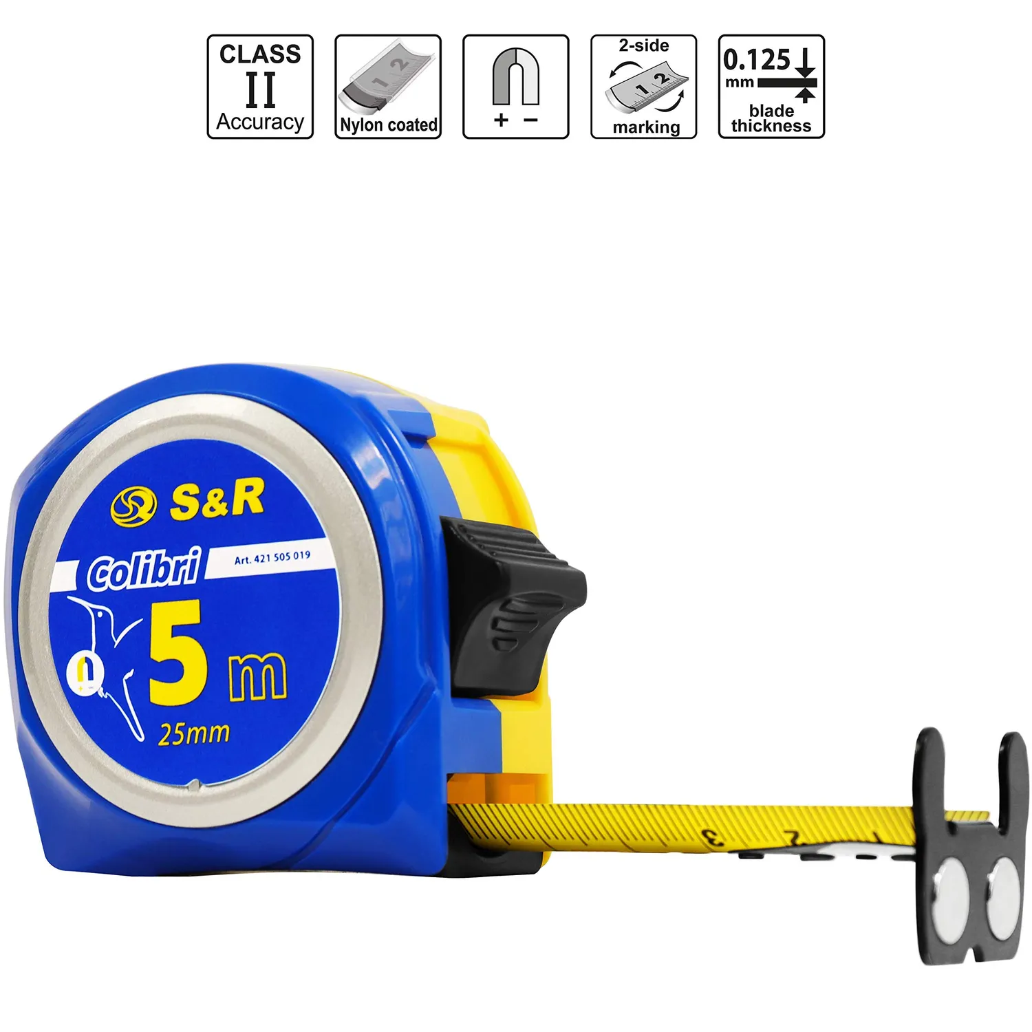 S&R Colibri Metro a Nastro Magnetico 5 m x 25 mm