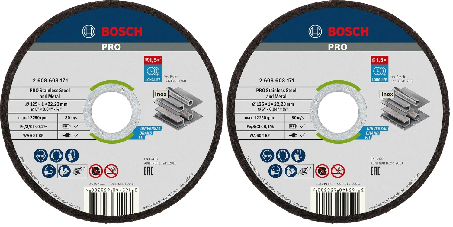 Bosch Standard for Inox disco da taglio 125 mm 10 pezzi