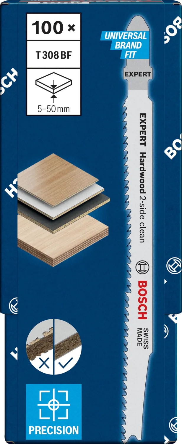 Bosch Expert Hardwood T308BF lama seghetto alternativo 100 pz legno duro