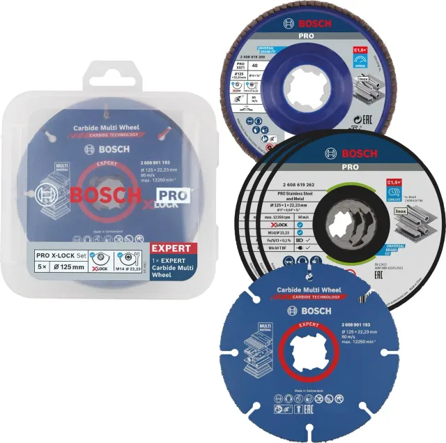 Bosch X-Lock set taglio smerigliatura 5 pz inox metallo