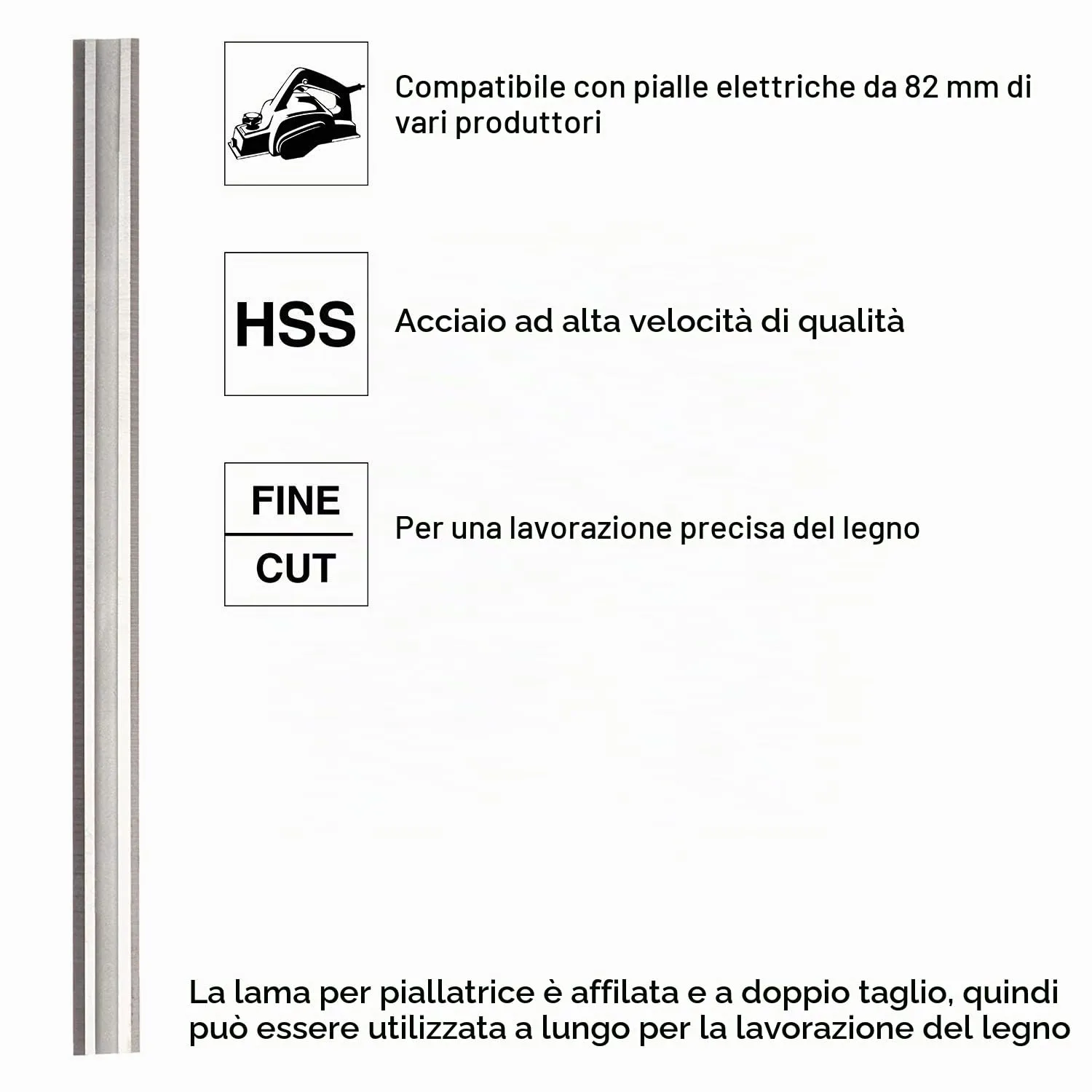 Graff lame pialla 82mm HSS 2 pezzi reversibili legno
