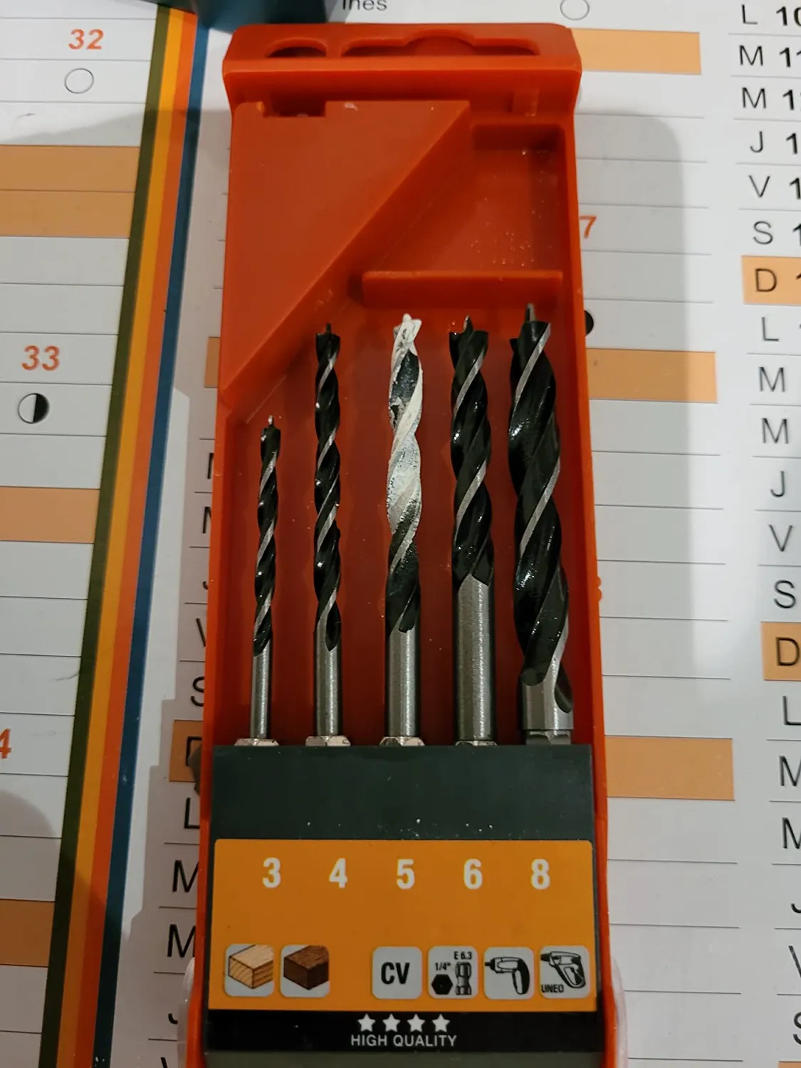 KWB CV set punte legno esagonali 4-10 mm 5 pezzi