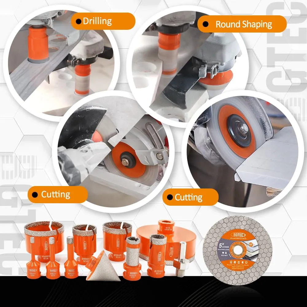 BGTEC Set 11pz Seghe a Tazza Diamantate M14