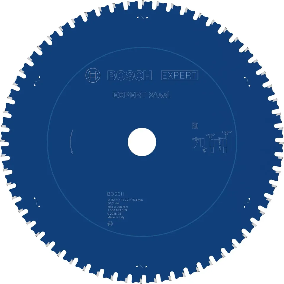 Bosch Expert lama circolare acciaio 254x25,4 mm a secco