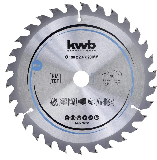 KWB 586757 lama circolare 190x20 30 denti legno duro