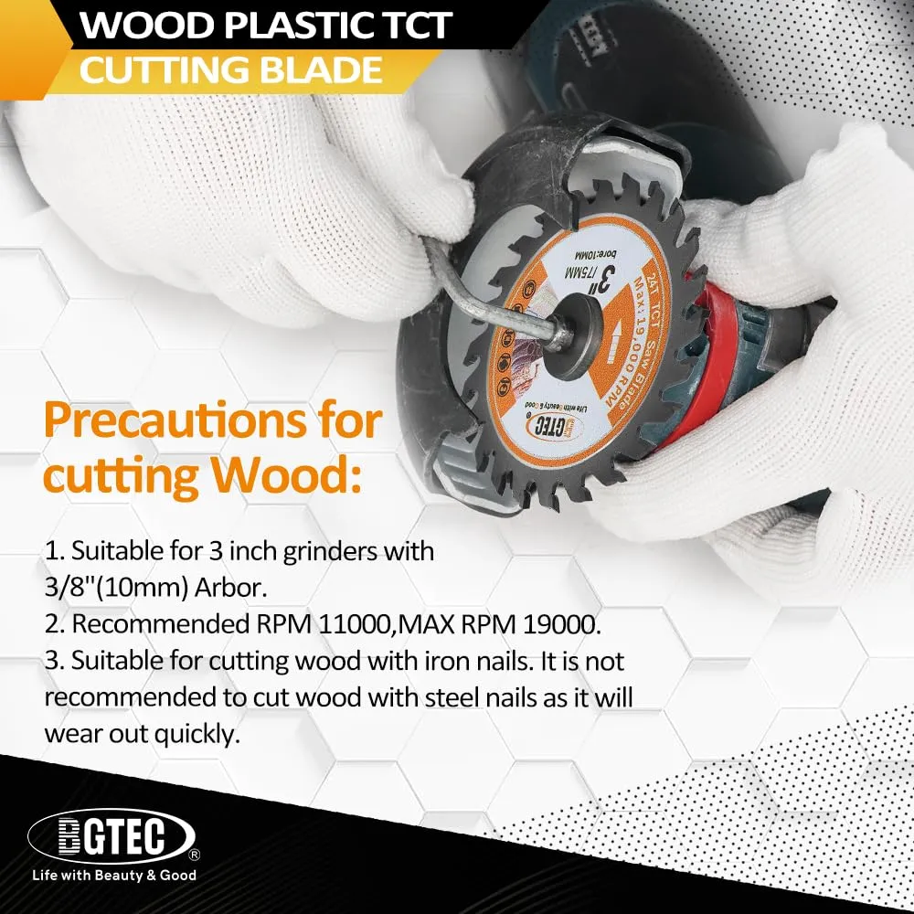 BGTEC lama circolare TCT 85 mm 24T 3 pezzi per legno