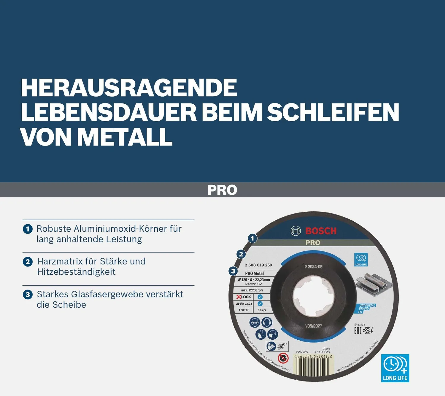 Bosch Expert mola da sbavo metallo X-Lock 125x6 mm