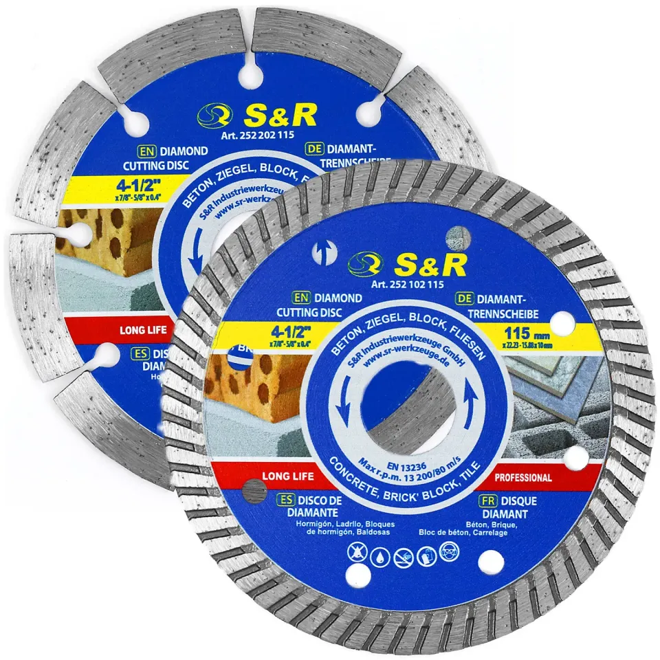 S&R dischi diamantati 115 mm cemento piastrelle 2 pz
