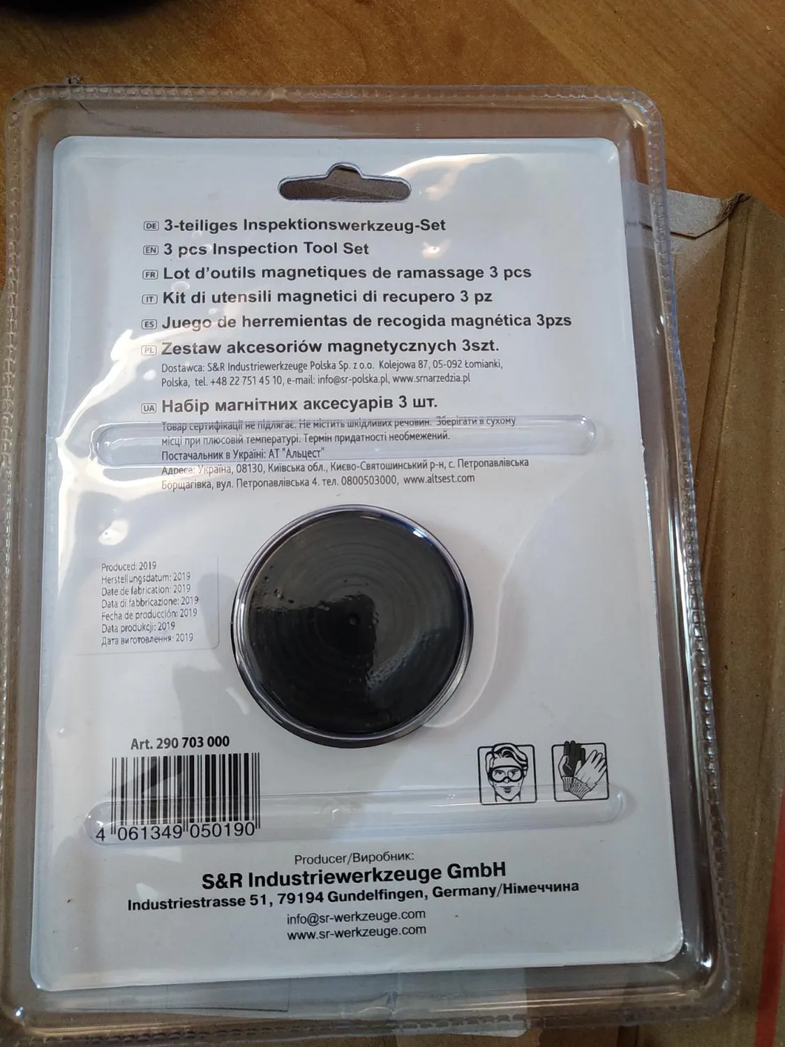S&R Kit magnetico 3 pz vaschetta penna specchio officina