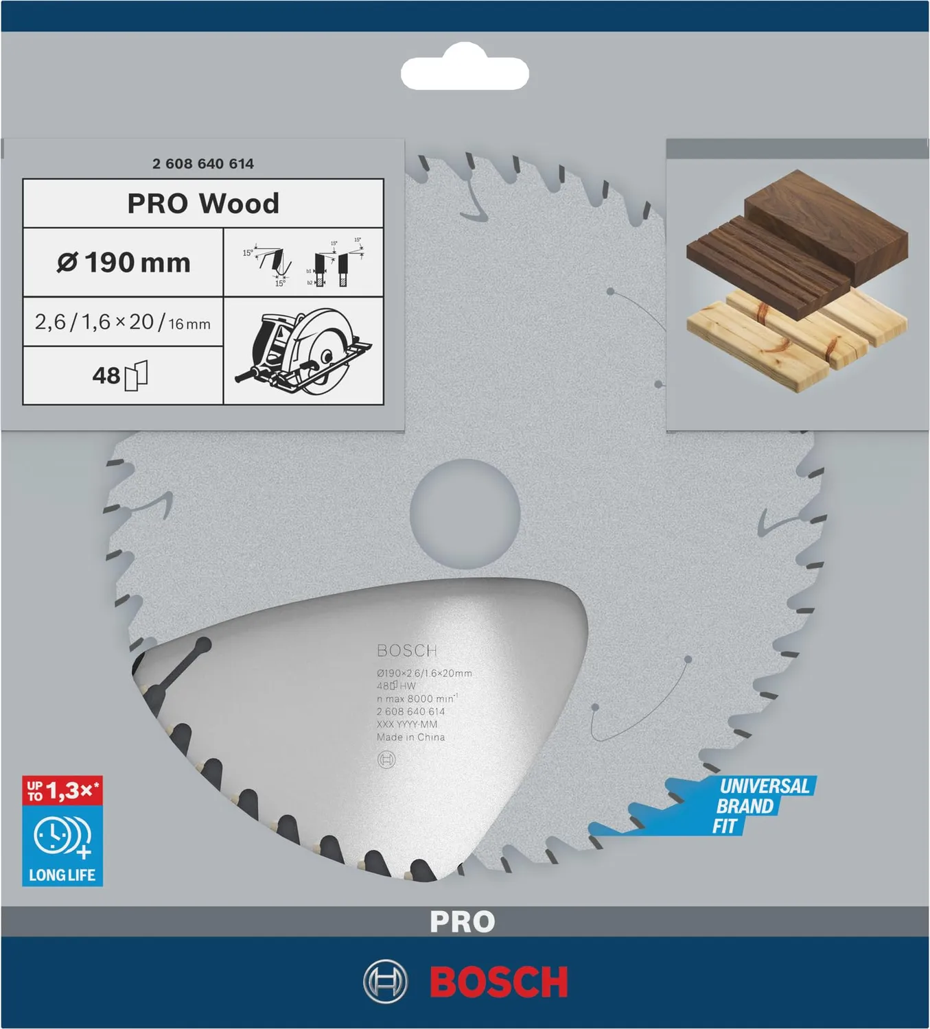 Bosch Expert Lama Circolare PRO Wood 190mm 48 Denti Legno