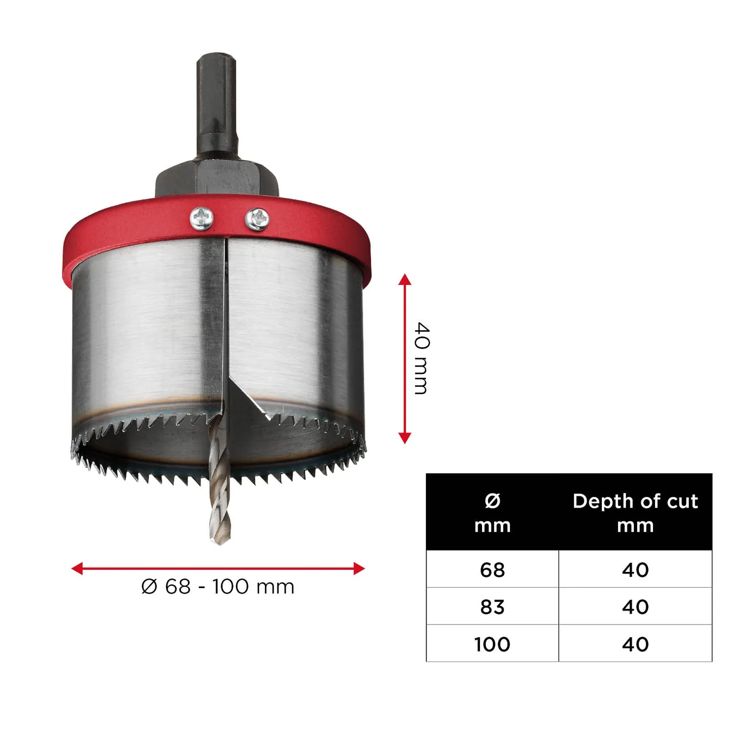 KWB 4993-03 seghe a tazza 68-83-100 mm tungsteno