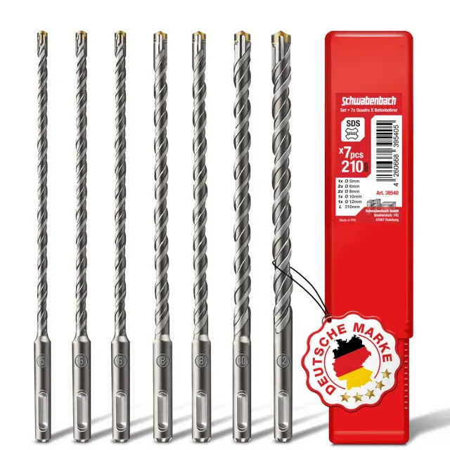 Schwabenbach Set Punte Calcestruzzo SDS Plus 5-14 mm 7 pezzi