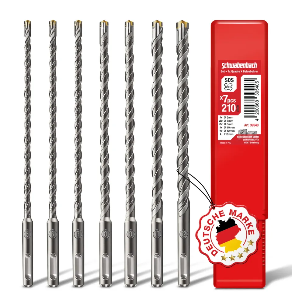 Schwabenbach Set Punte Calcestruzzo SDS Plus 5-14 mm 7 pezzi