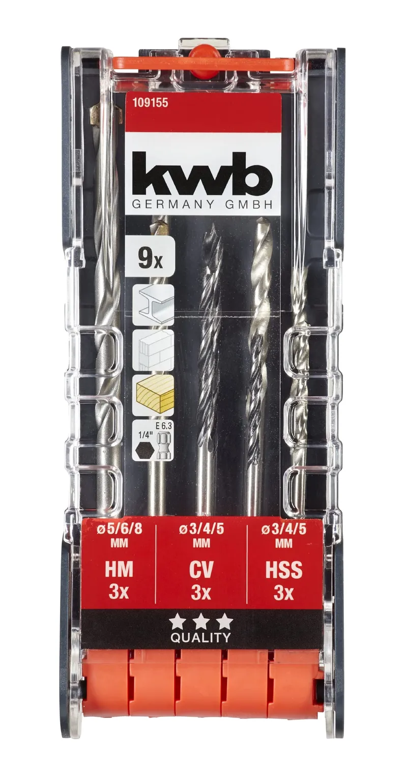 KWB PowerBox set punte 9 pezzi 3-8 mm esagonale