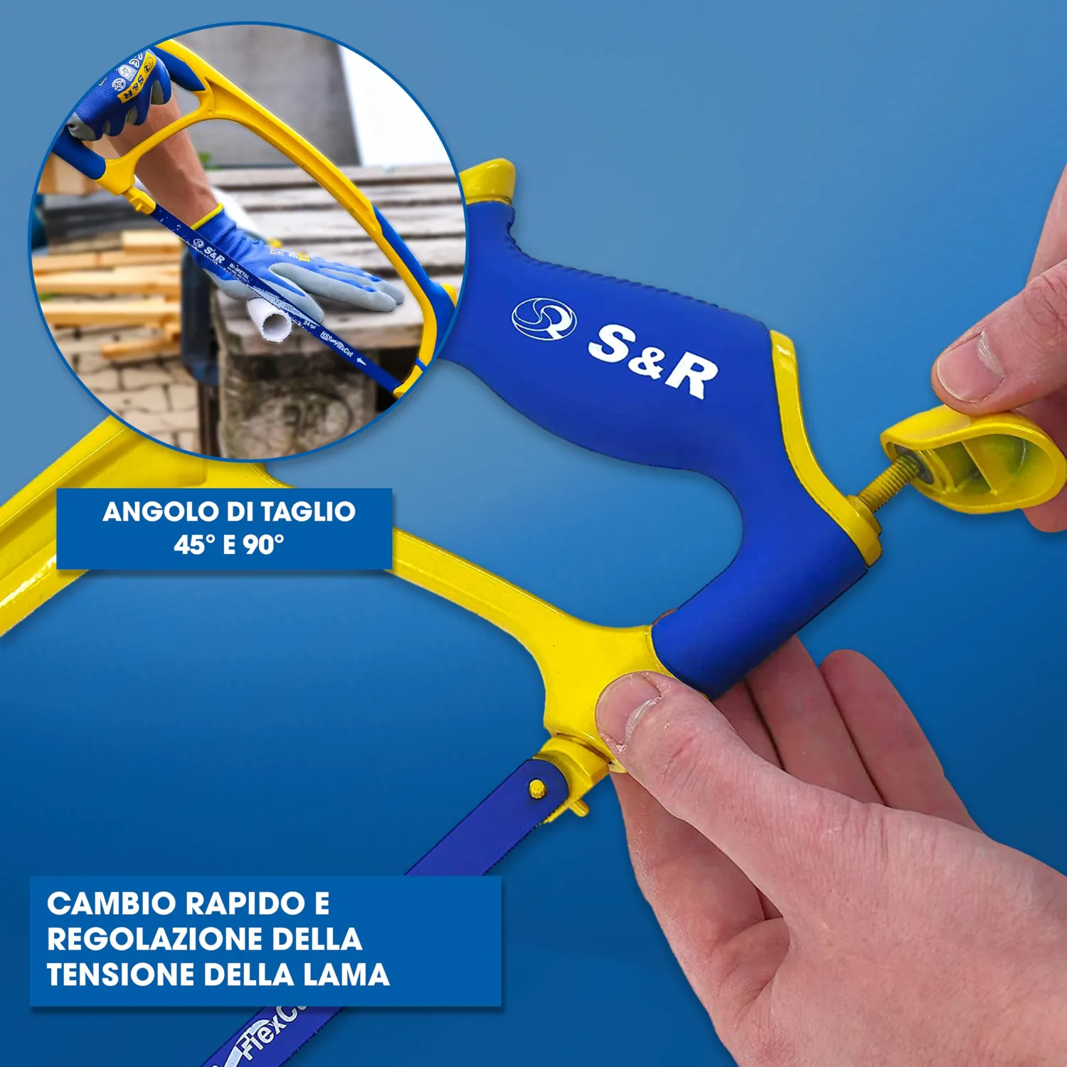 S&R Seghetto Arco Metallo 300 mm lama bimetallica 24 TPI