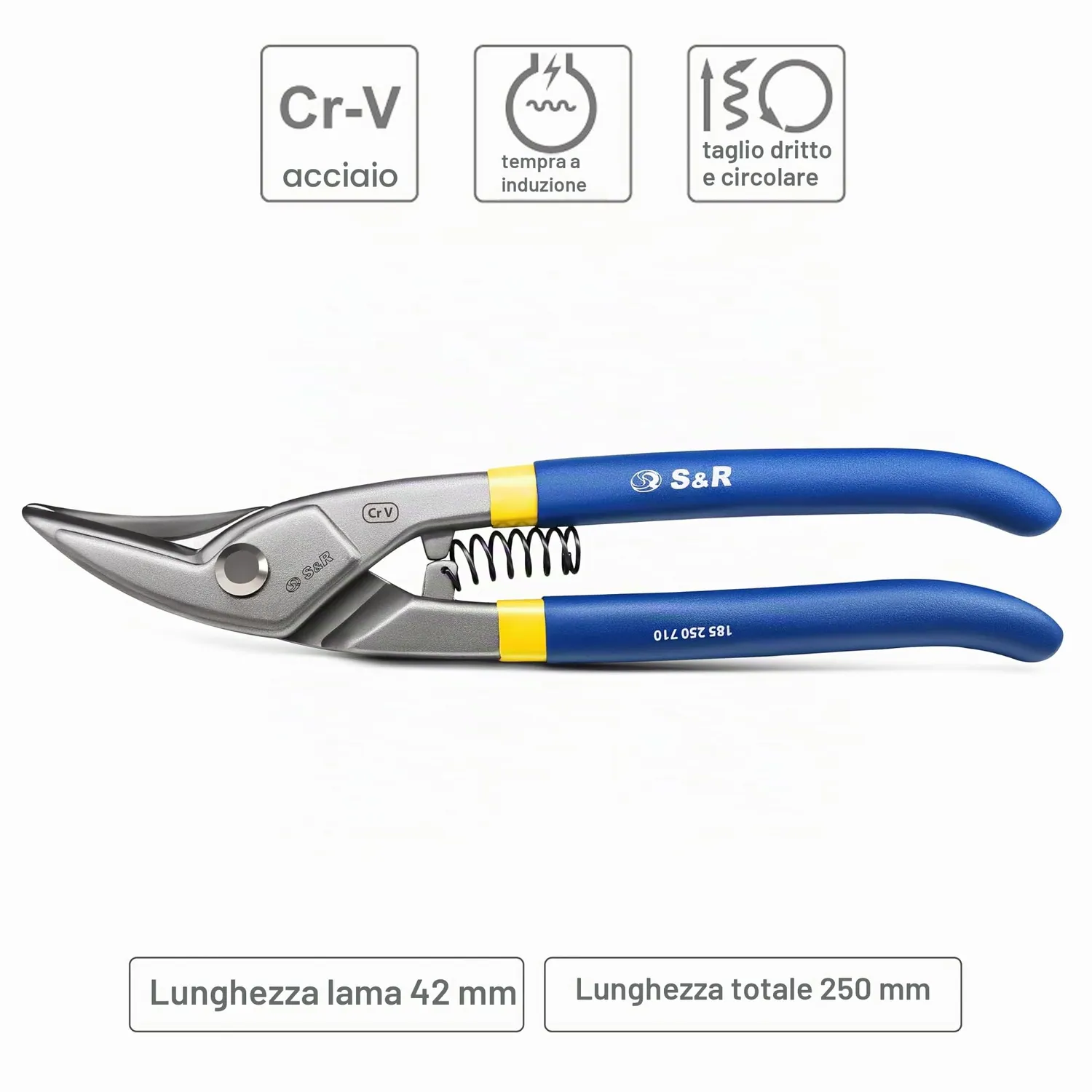 S&R Circular cesoie lamiera 250 mm dritta curva Cr-Mo