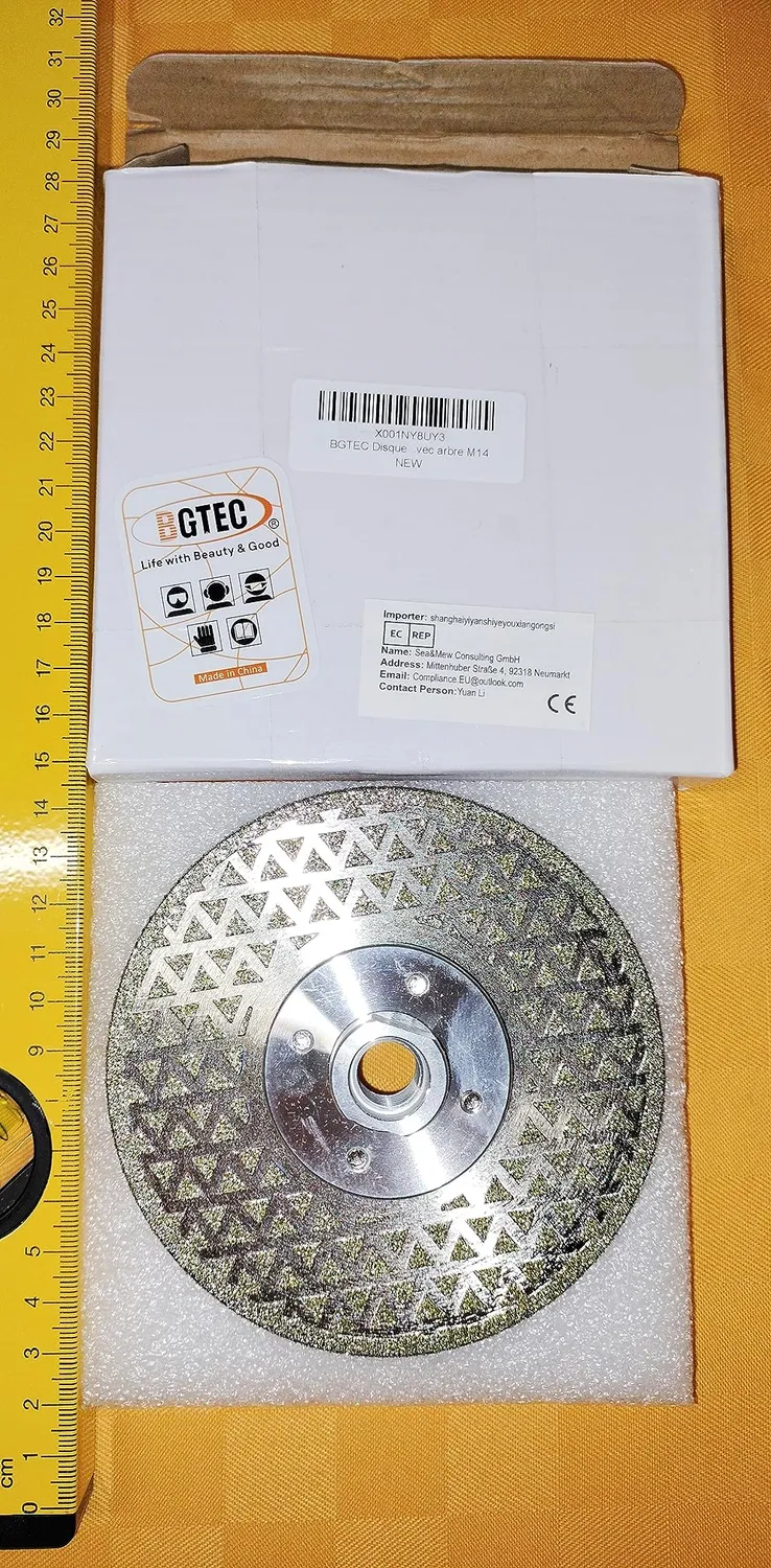 BGTEC disco diamantato 230 mm attacco M14 grana 40/50