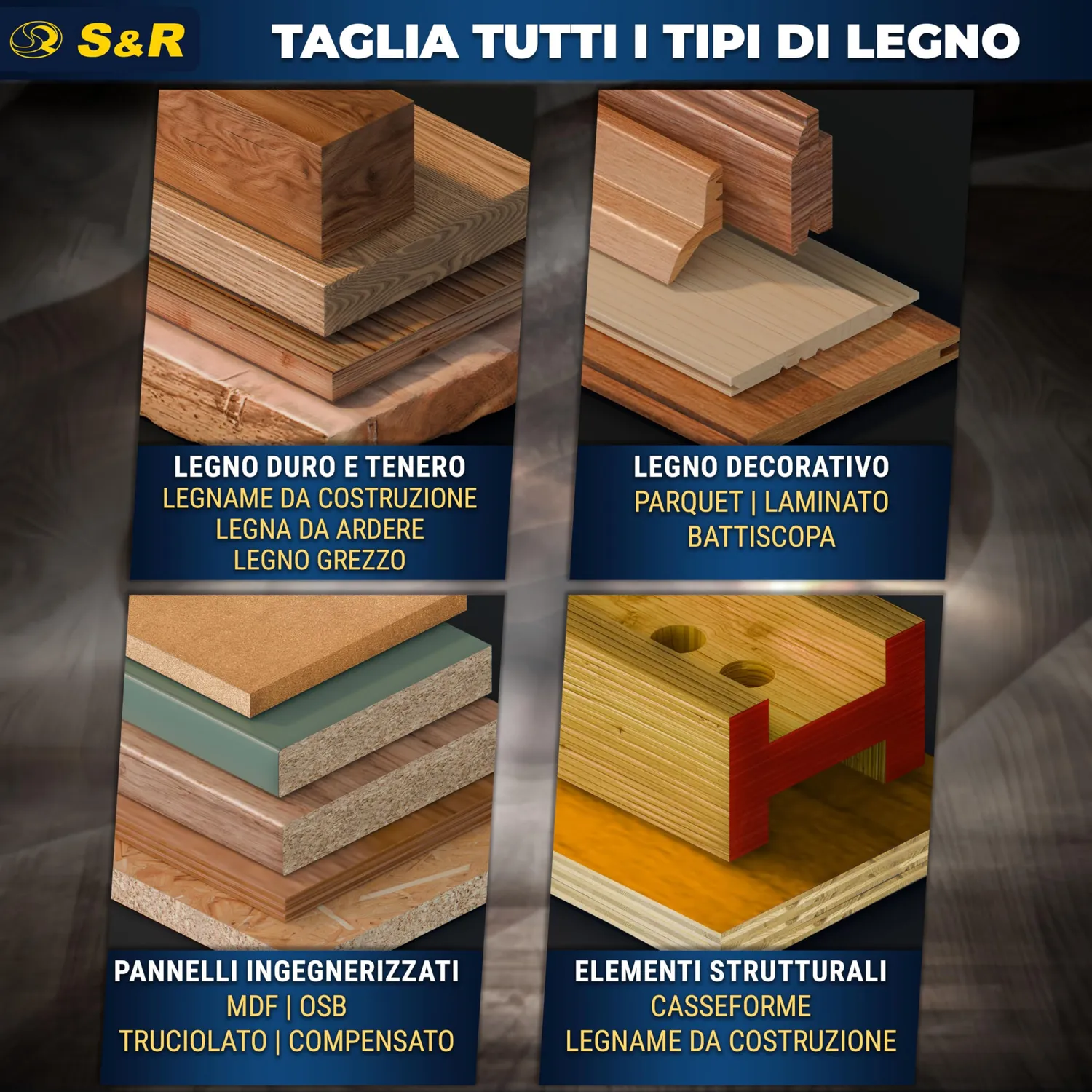 S&R Meister Wood Lama Circolare 160x20 40 Denti per Legno