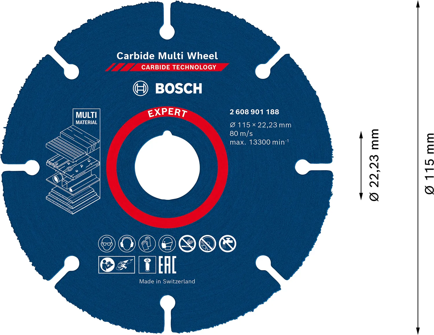 Bosch Expert Carbide Multi Wheel disco taglio 115 mm multimat.