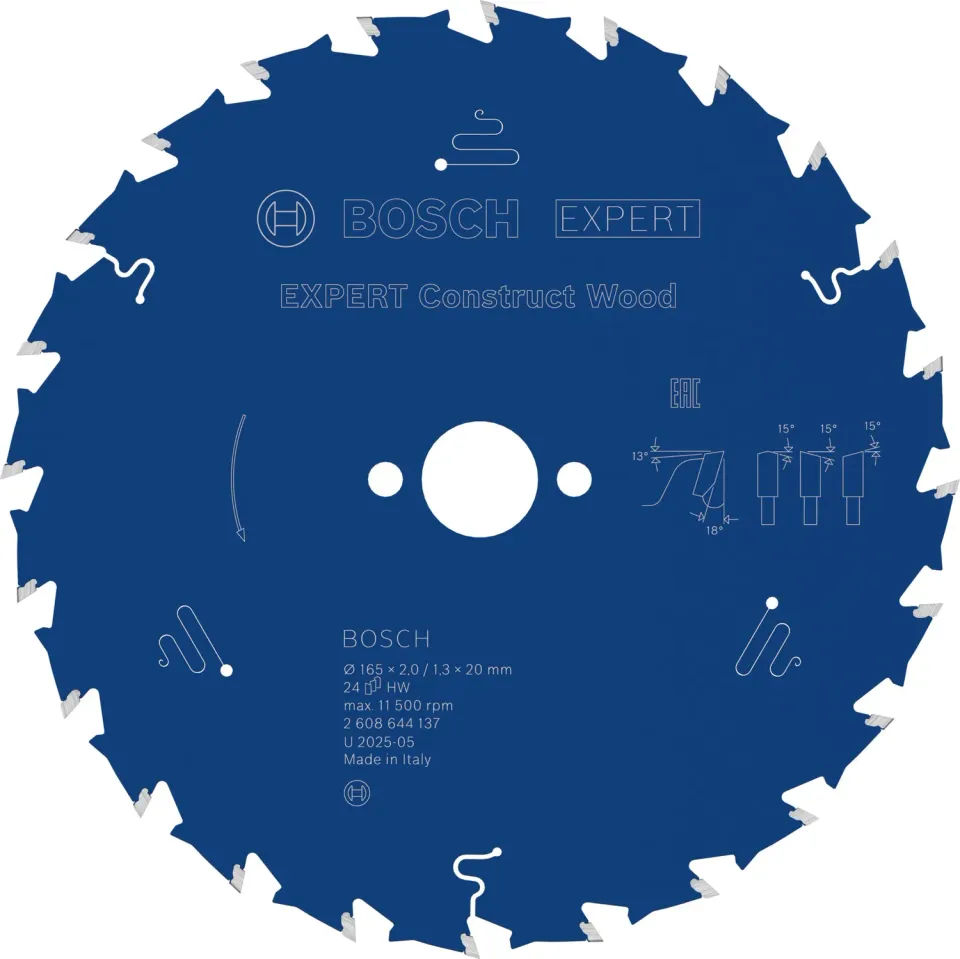 Bosch Expert Construct Wood lama circolare 165 mm per legno con chiodi