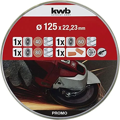 KWB Disco Lamellare 125 mm K40-K60-K80 Set 3 Pezzi