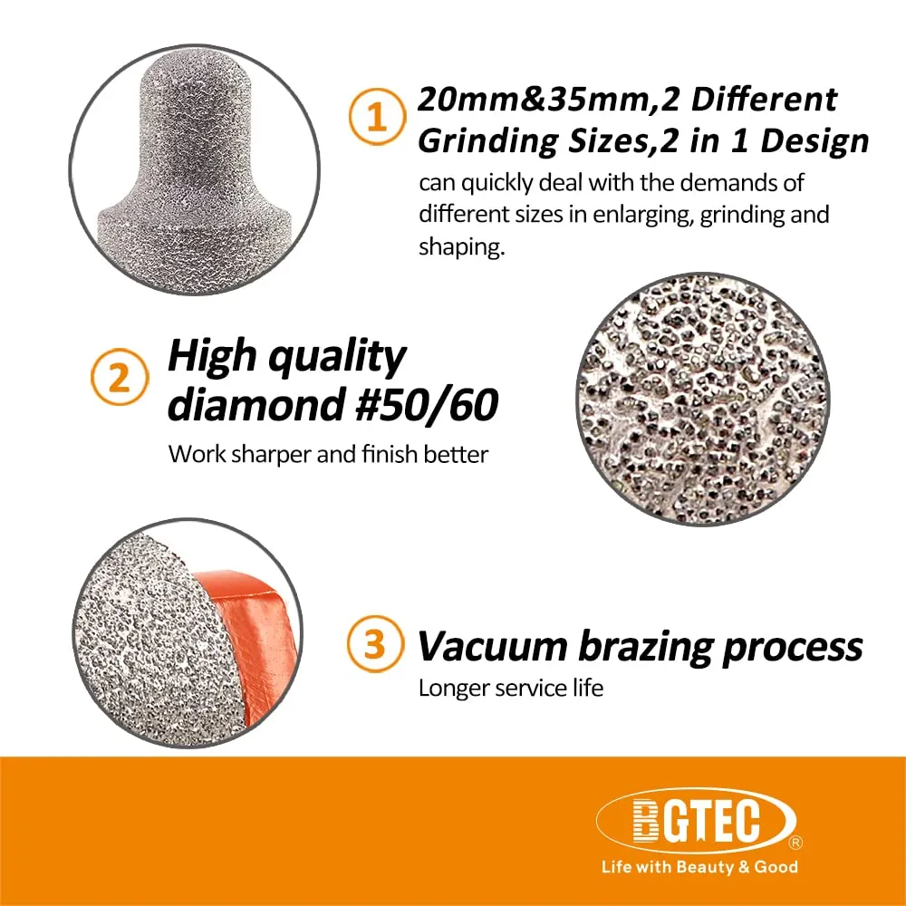 BGTEC fresa diamantata a dito 20-35 mm M14 gres marmo