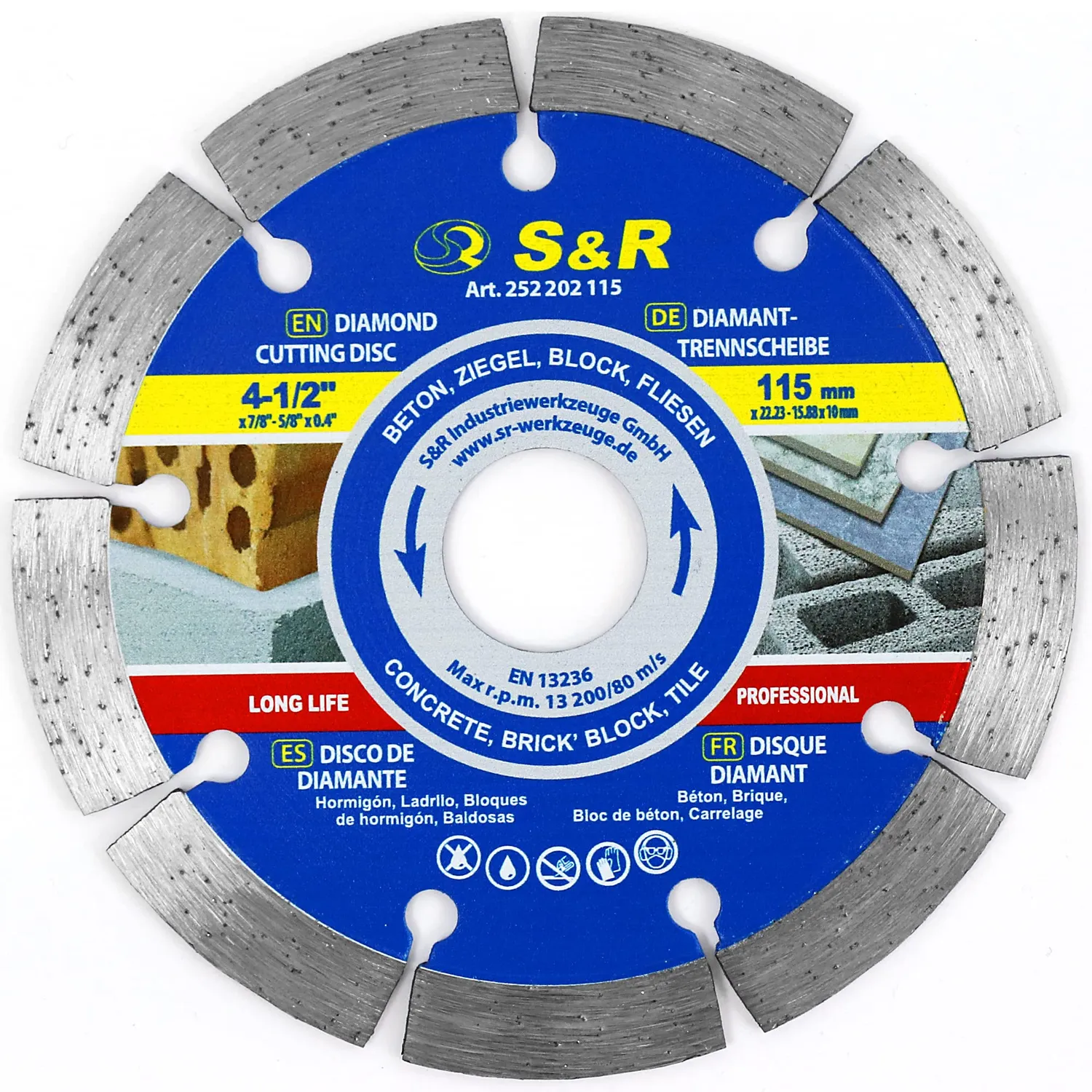 S&R dischi diamantati 115 mm cemento piastrelle 2 pz