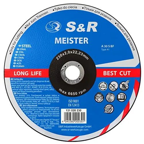 S&R 230x2,0 mm dischi taglio metallo inox 25 pezzi
