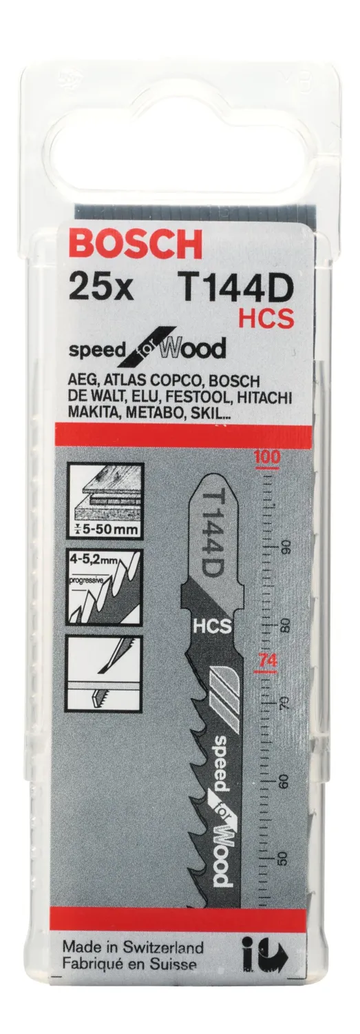 Bosch T 144 D lame seghetto alternativo legno 25 pezzi
