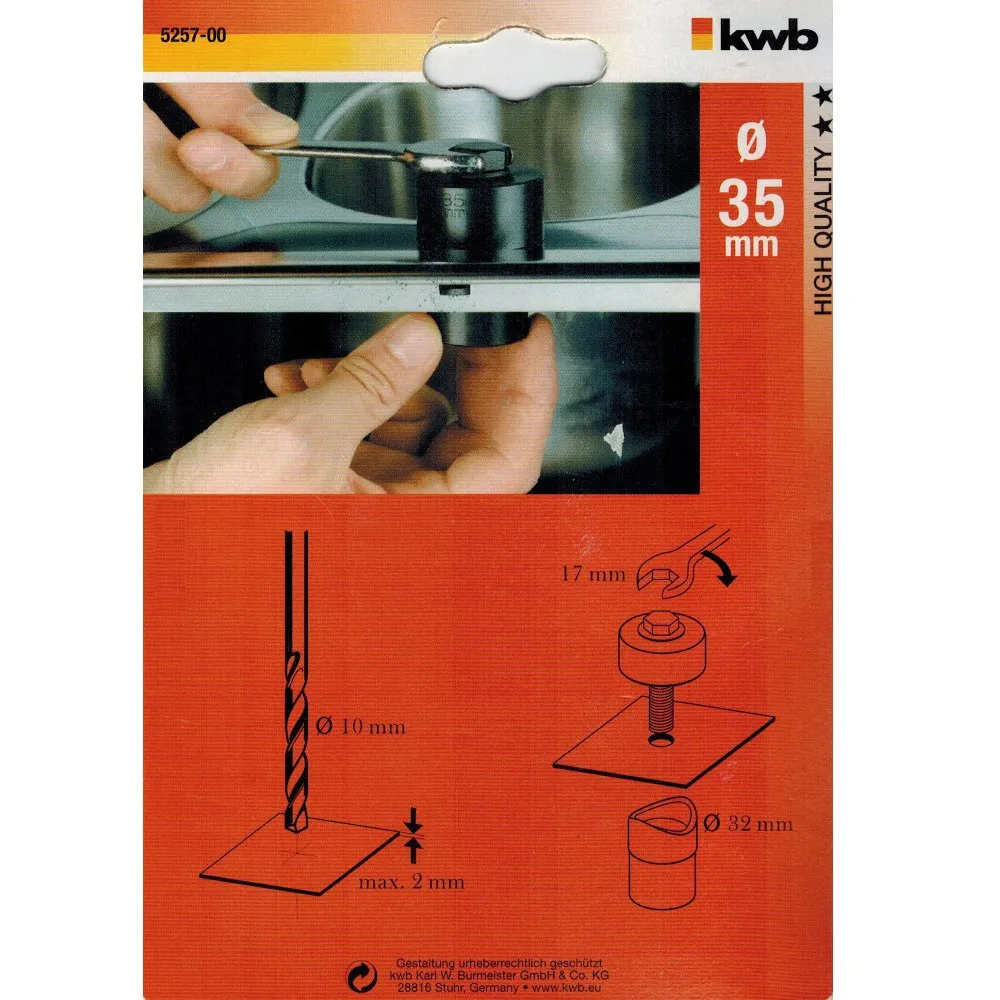 KWB 5257-00 svasatore elicoidale 35 mm acciaio
