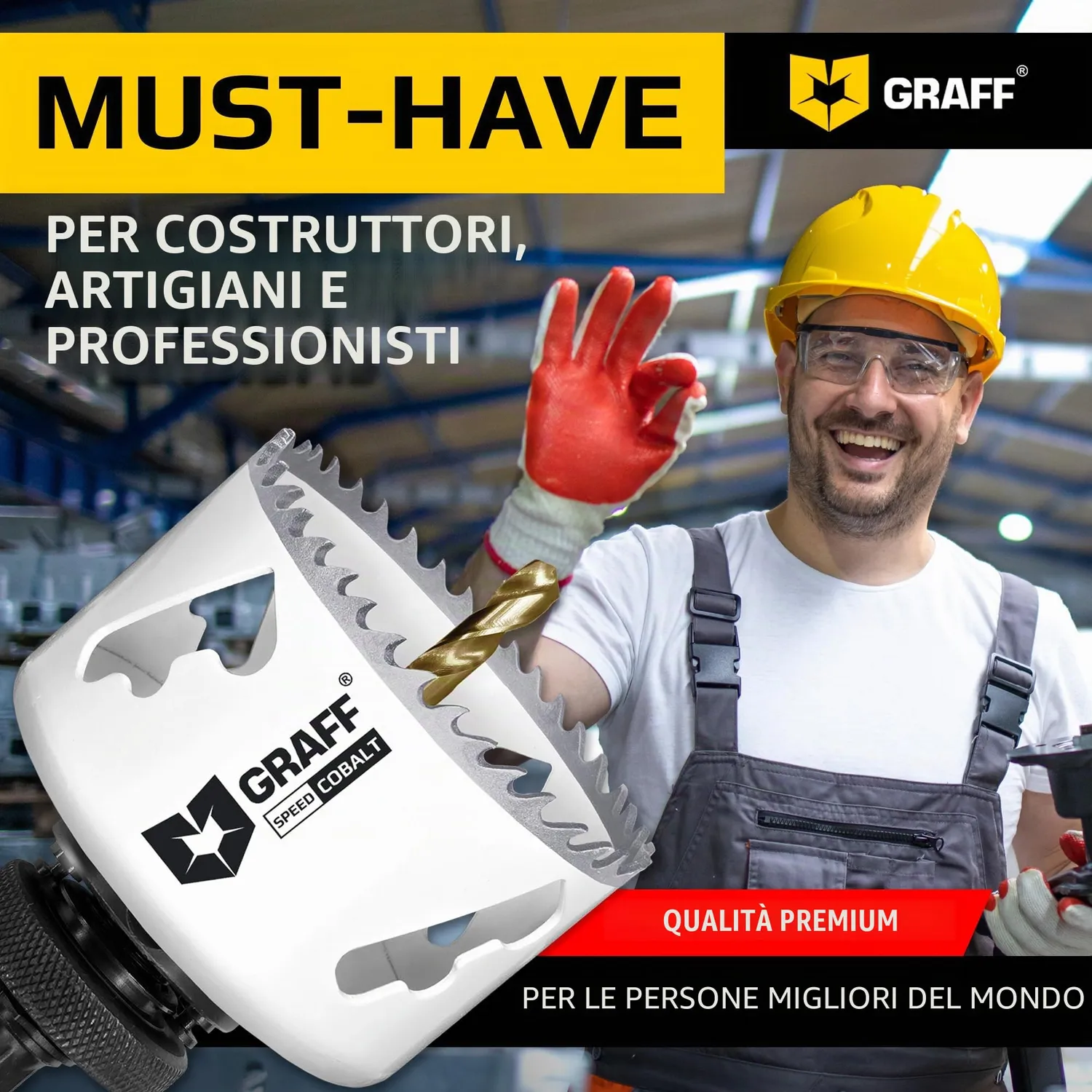 Graff Sega a Tazza Bimetallica 68mm con Adattatore Cobalto