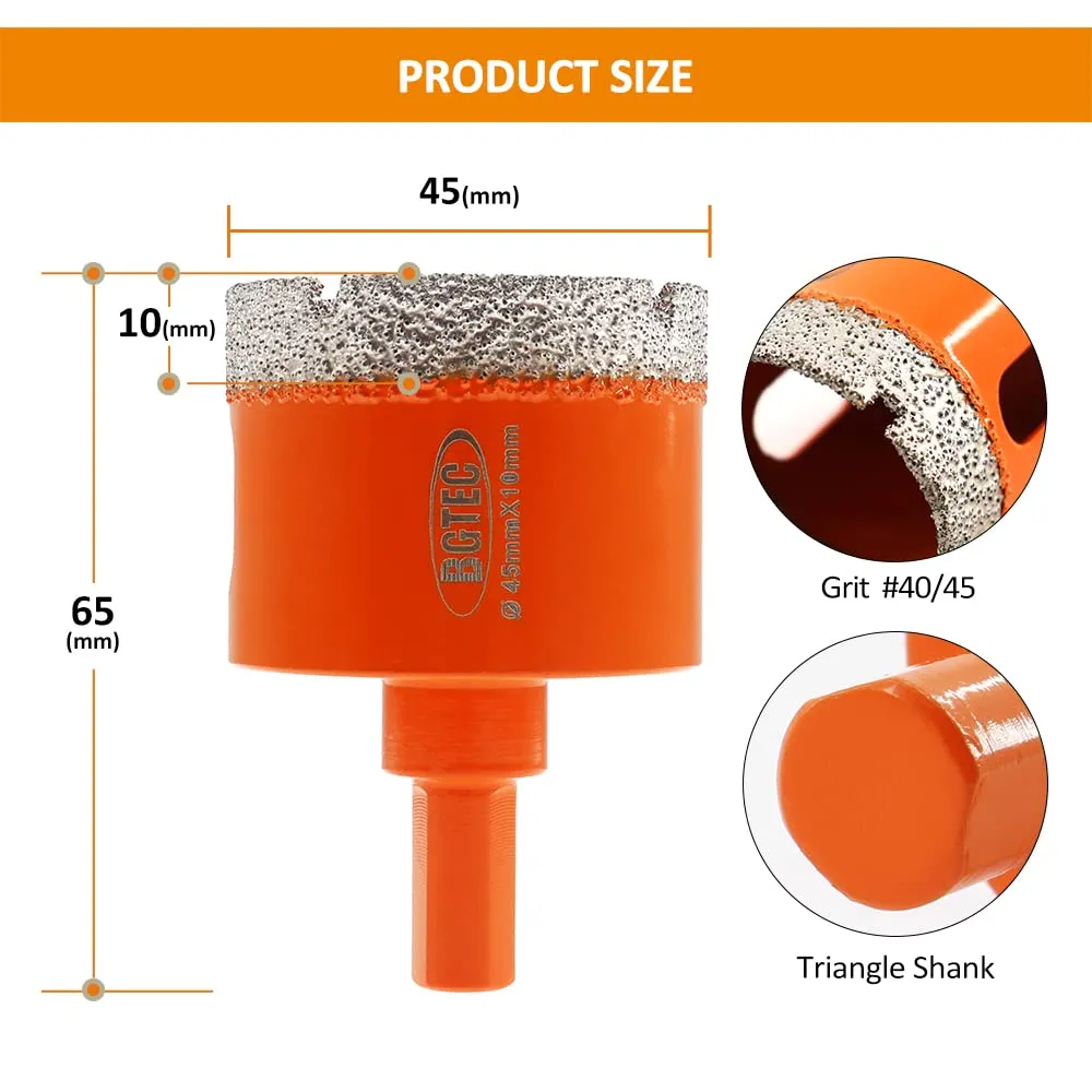 BGTEC Fresa a tazza diamantata 45 mm 2 pz a secco