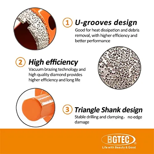 BGTEC fresa a tazza diamantata 20 mm per gres e marmo