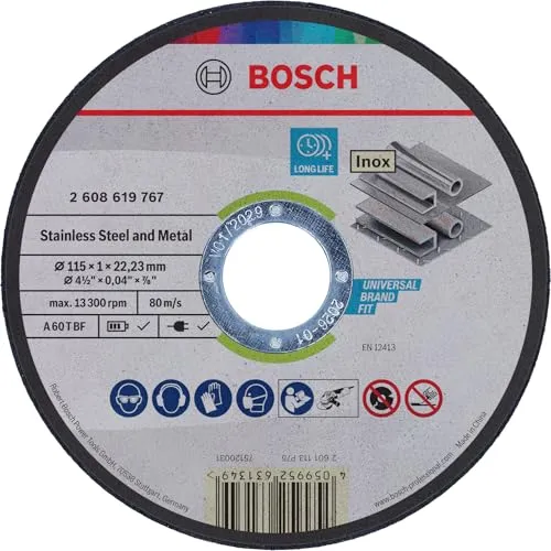 Bosch Standard Metal disco taglio 115x1 mm inox