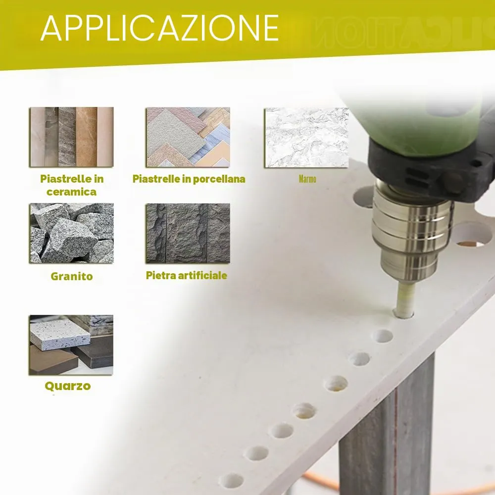 SANLEETEK fresa diamantata 5/6/8/10/12mm 5pz per gres a secco