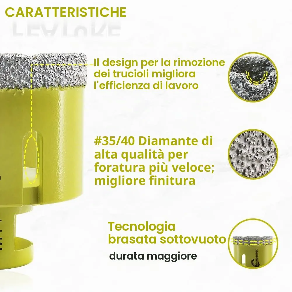 SANLEETEK Fresa Diamantata 68 mm M14 Gres Marmo