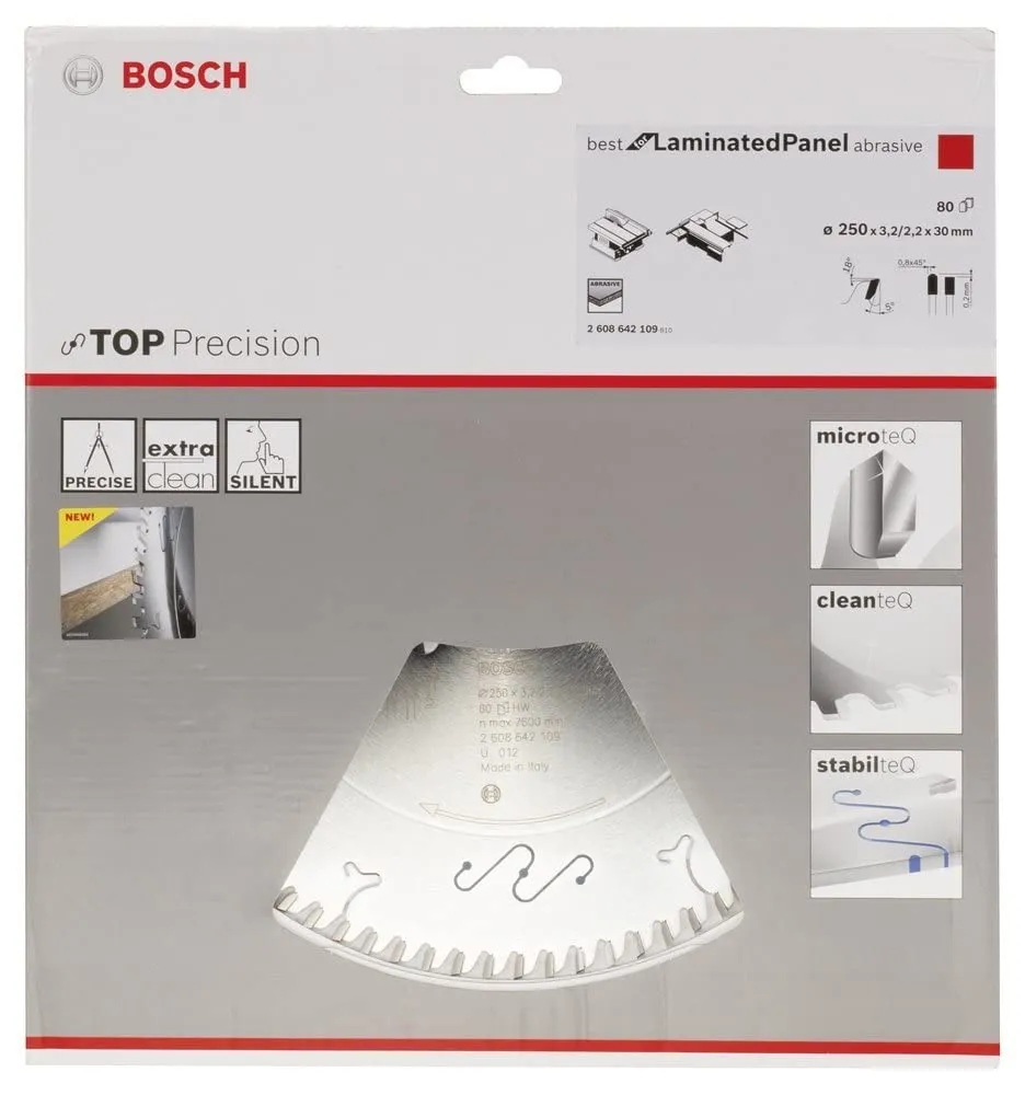 Bosch Expert Top Precision lama circolare 250x30 80T laminato