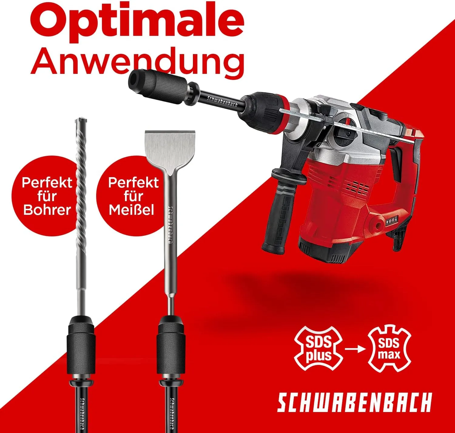 Schwabenbach Adattatore SDS-Max a SDS-Plus Acciaio
