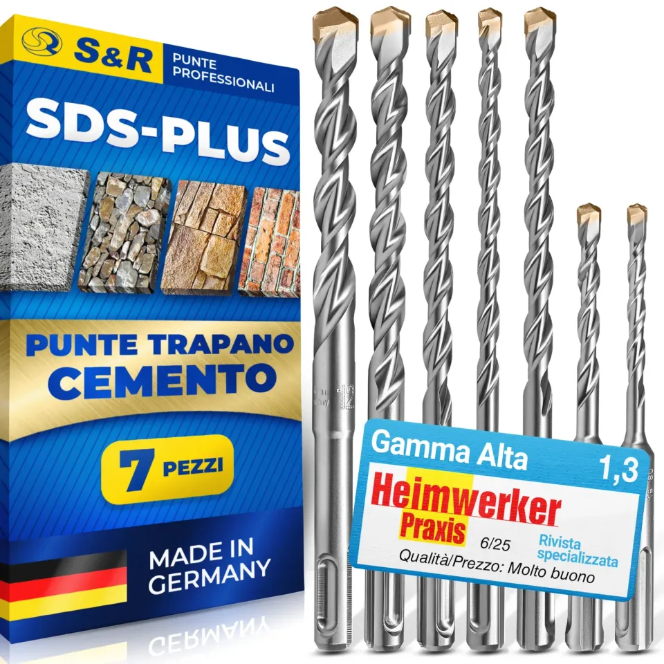 S&R SDS-Plus punte muro cemento set 7 pz PGM