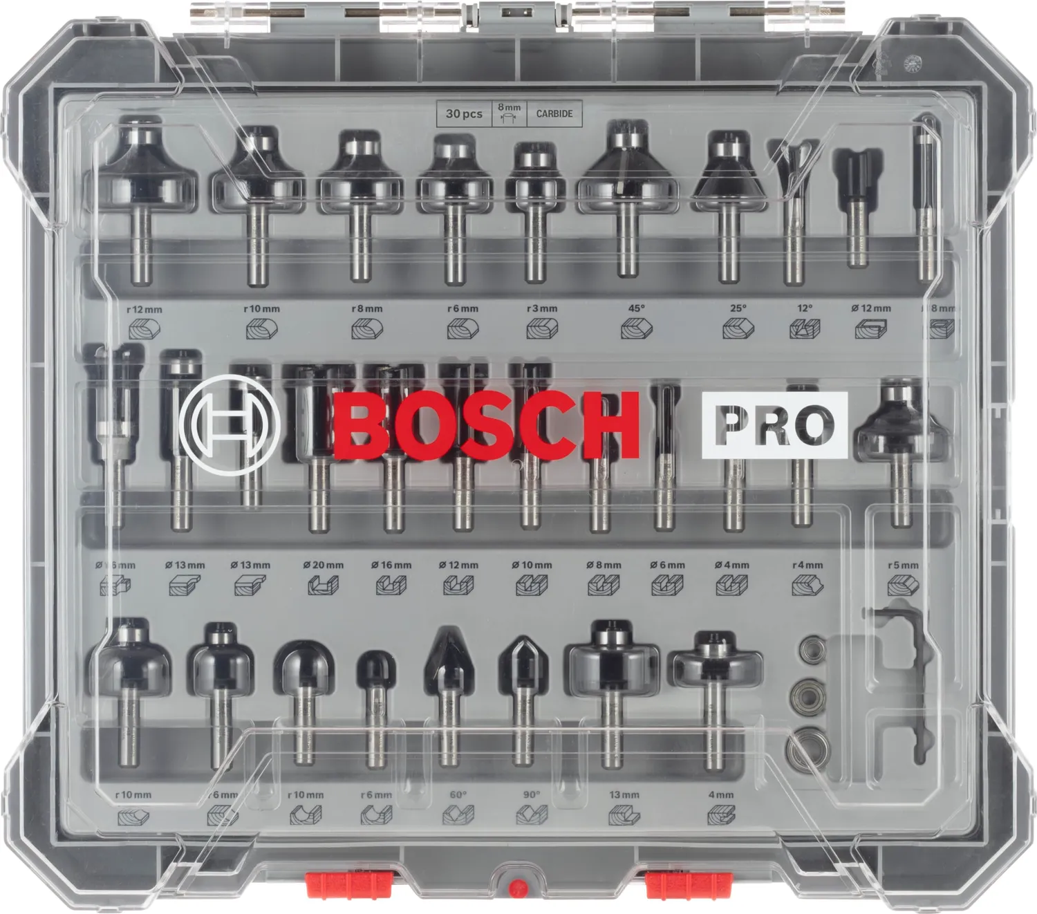 Bosch Expert 2607017475 frese legno 8 mm set 30 pz miste