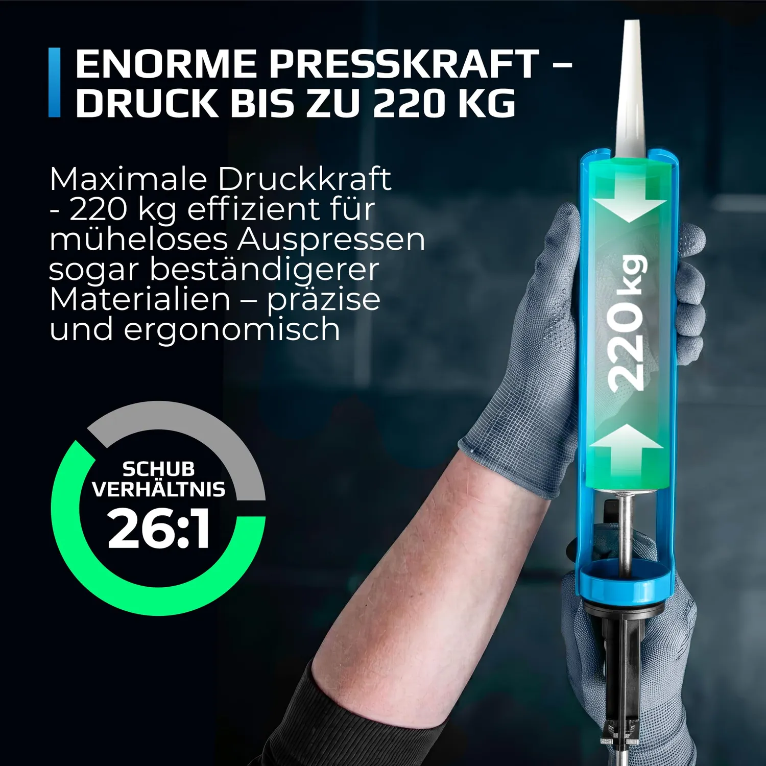 Graff pistola silicone 310 ml 24:1 manico alluminio cartucce