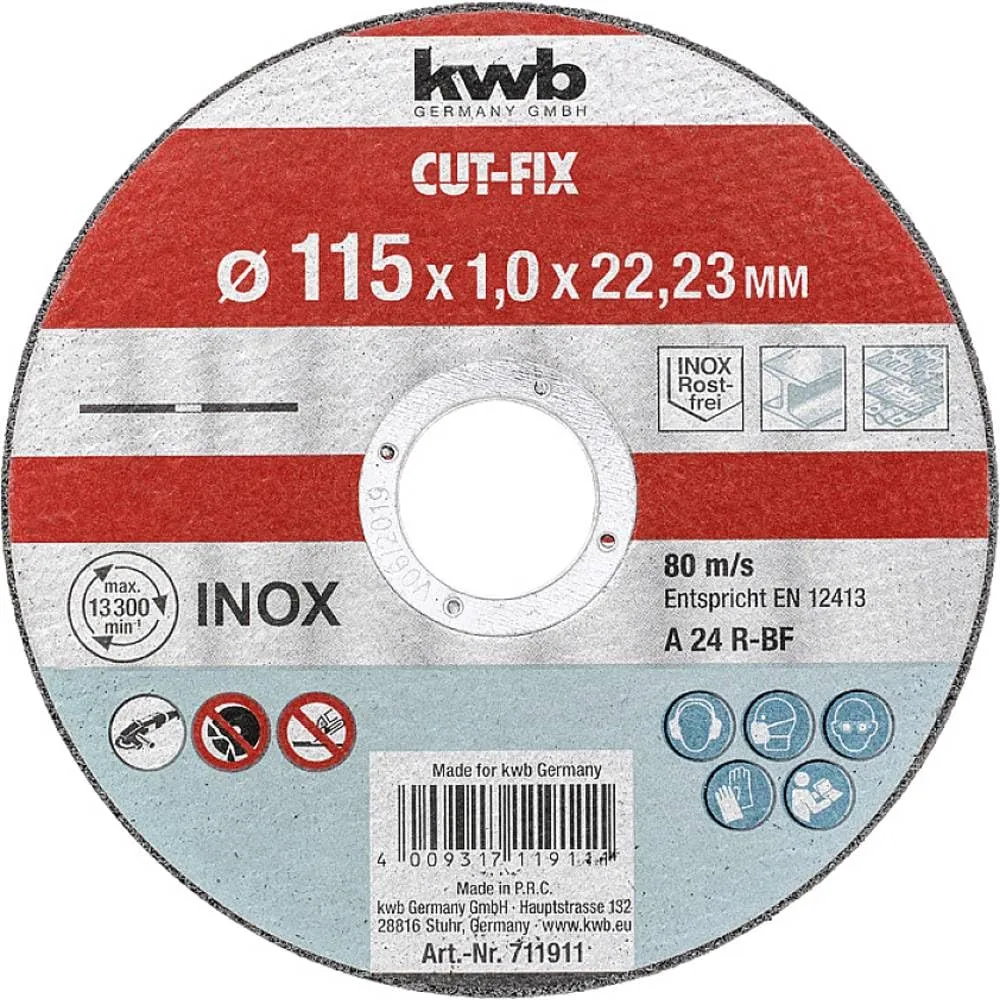 KWB CUT-Fix 7119-22 Disco Taglio 125 mm Metallo Inox
