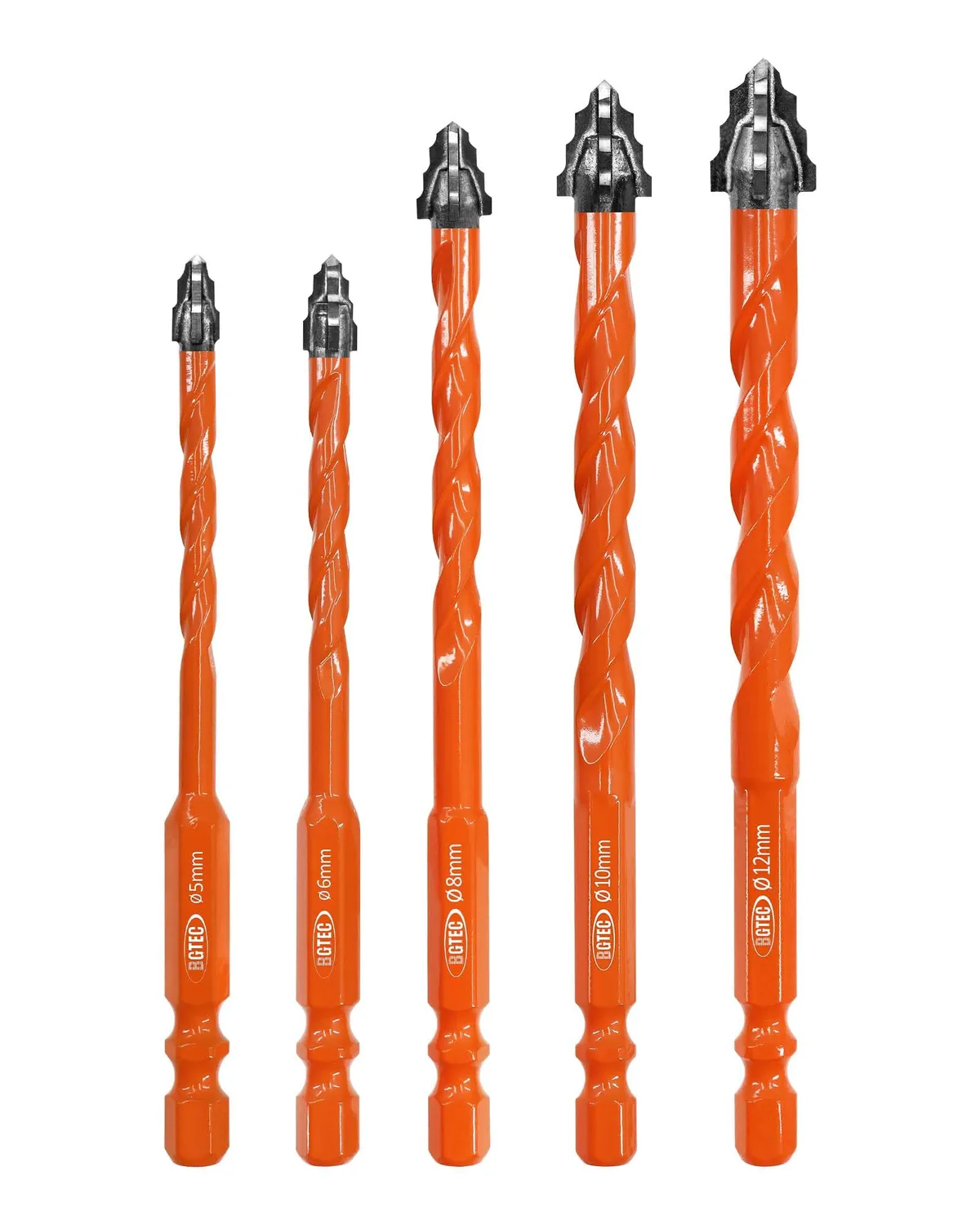 BGTEC Set Punte Muro 5-12 mm 10 Pezzi Gres Porcellanato