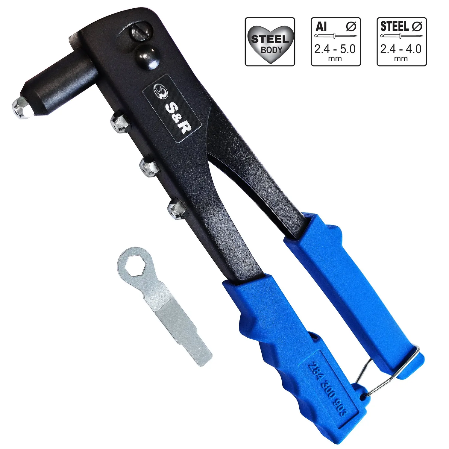 S&R Rivettatrice Manuale Professionale pinza rivetti testina lunga
