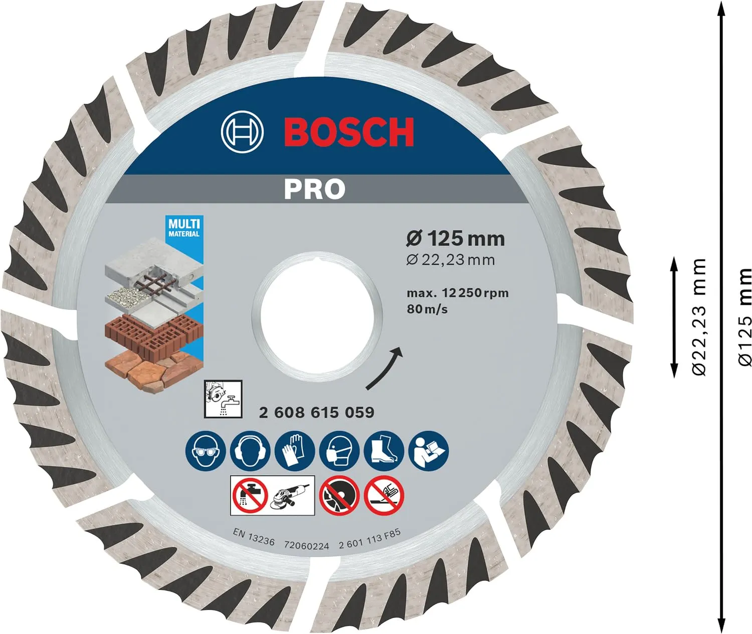 Bosch Expert disco diamantato 125 mm multi materiale 1 pz